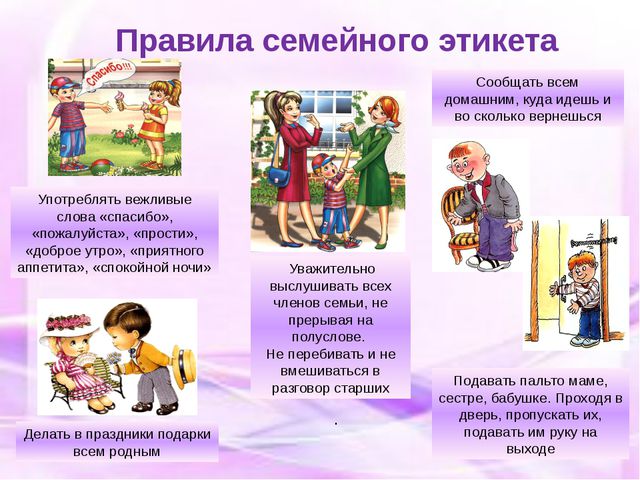 Семейный этикет для дошкольников