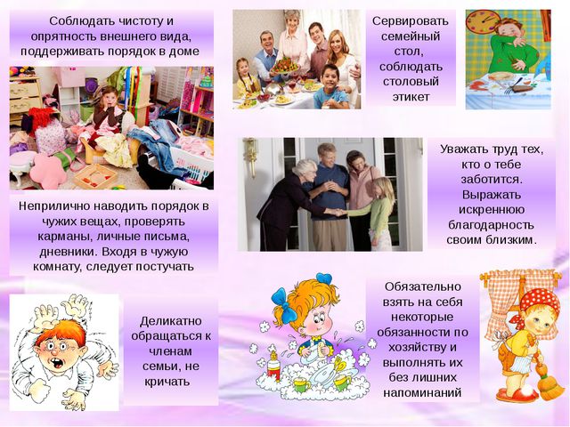 Семейный этикет для дошкольников