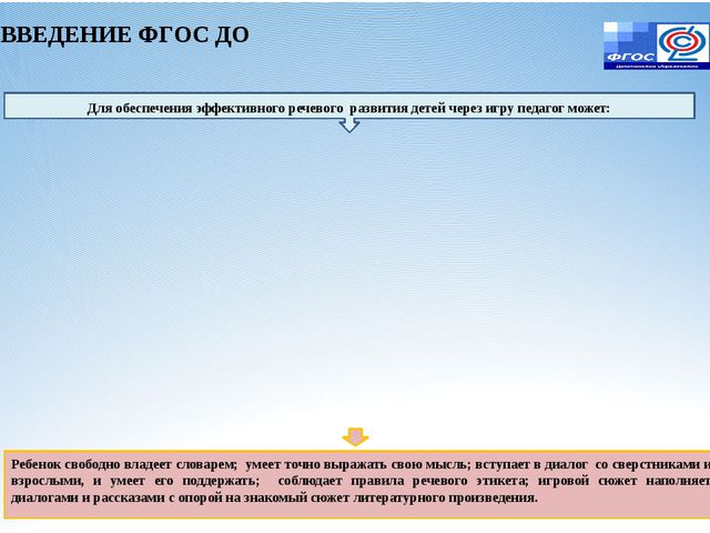 Игровая деятельность в условиях реализации ФГОС ДО