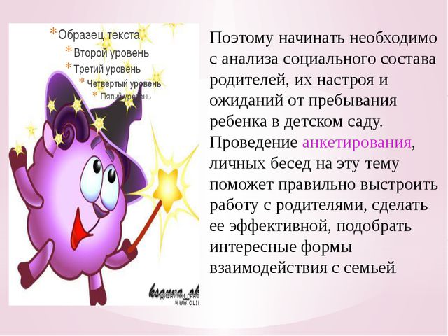 Организация работы с родителями в соответствии с требованием ФГОС