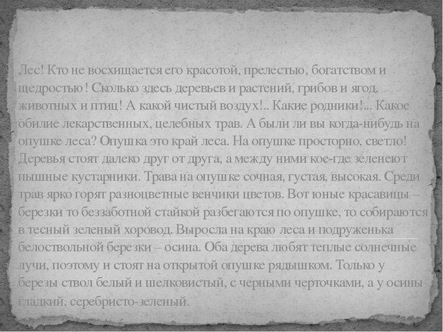 Презентация для занятий по экологическому воспитанию детей дошкольного возраста. Красота лесов