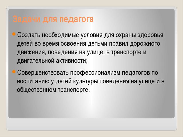Правила дорожного движения. Педагогический проект