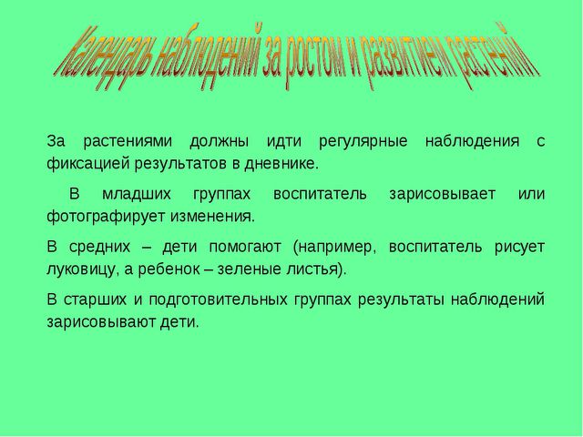Календарь природы в детском саду