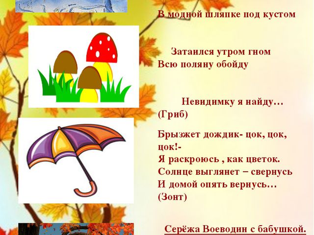 Осенние загадки. Презентация по познавательно-речевому развитию детей