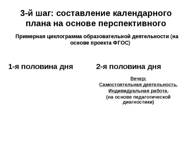 Планирование рабочего дня в ДОУ