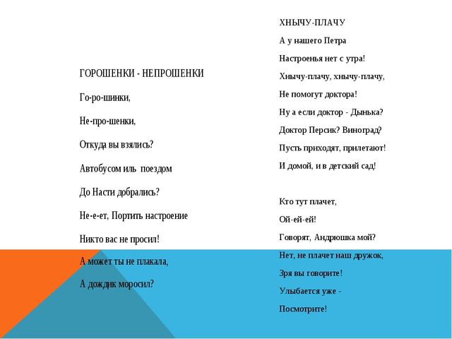 Использование малых фольклорных форм (потешек) в режимных моментах малышей