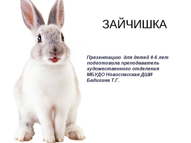 Зайчишка. Презентация для детей