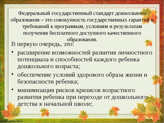 Основная программа дошкольного образования
