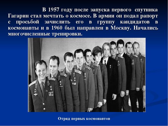 Юрий Гагарин - первый космонавт. Презентация для дошкольников