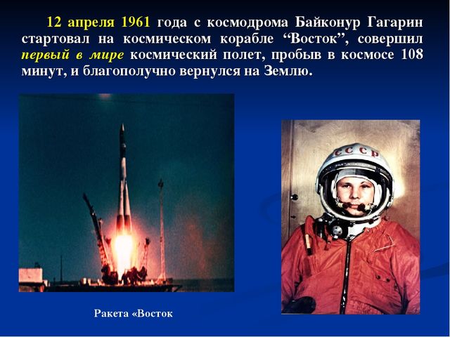 Юрий Гагарин - первый космонавт. Презентация для дошкольников