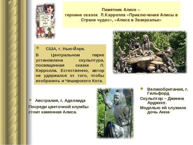 Путеводитель по памятникам литературных героев разных стран мира