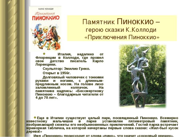 Путеводитель по памятникам литературных героев разных стран мира