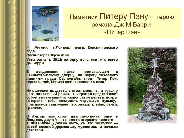 Путеводитель по памятникам литературных героев разных стран мира