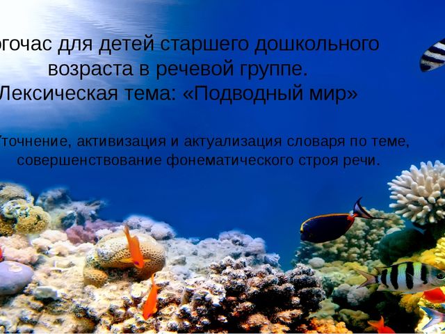 Логочас для детей старшего дошкольного возраста в речевой группе