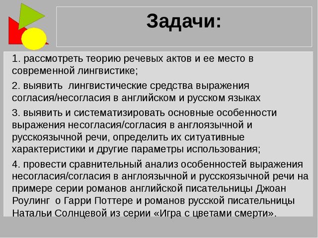 Речевые акты согласия/несогласия в английском и русском языках