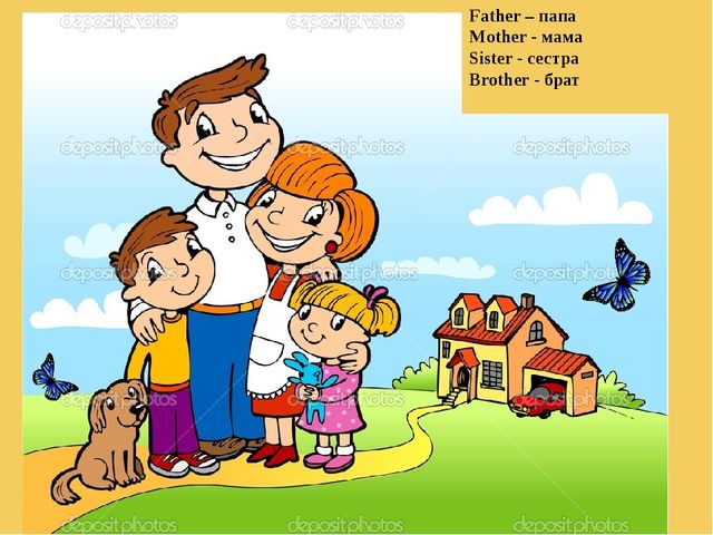 Презентация Весёлый английский - учим стихи "My Family"