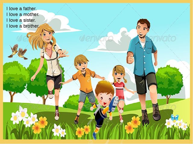 Презентация Весёлый английский - учим стихи "My Family"