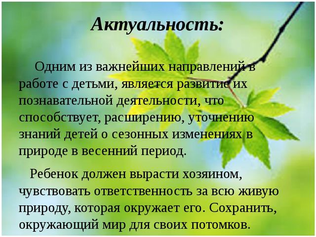 Методическая разработка Проект "Весенние секреты"