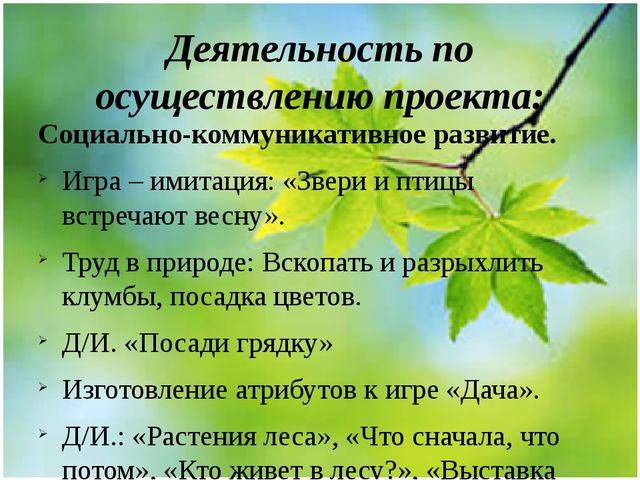 Методическая разработка Проект "Весенние секреты"
