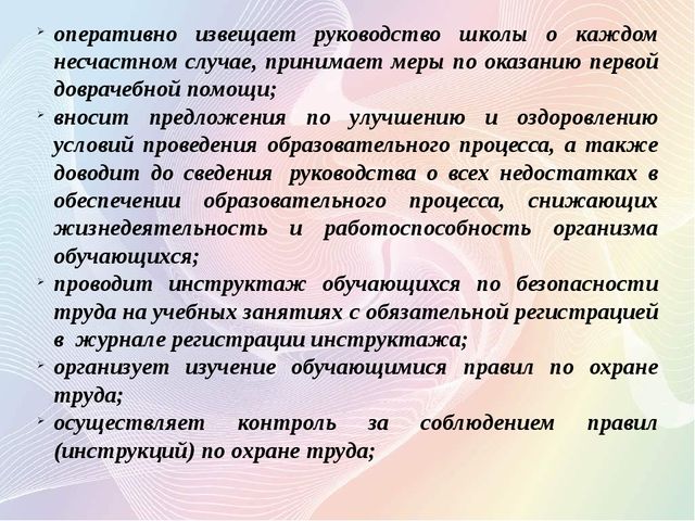 Должностная инструкция педагога (основные понятия, принципы, права и обязанности)