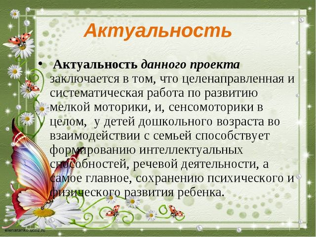 Проект по мелкой моторики рук