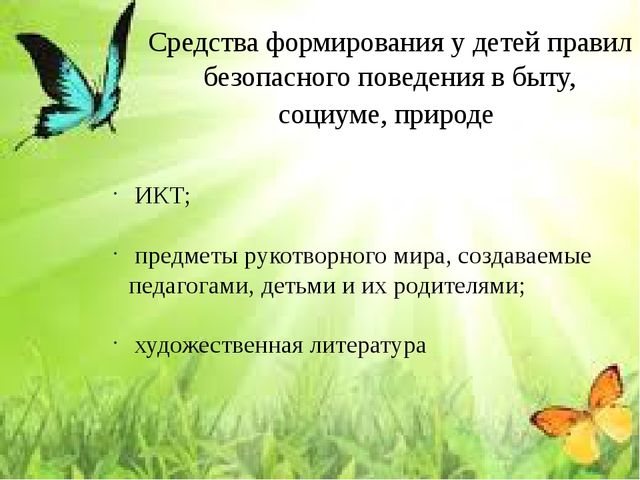 Презентация на тему «Организация работы с детьми в ДОУ по формированию основ безопасности в быту, природе, социуме»