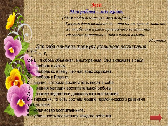 Электронное партфолио "Моя работа - моя жизнь"