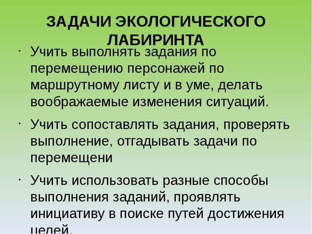 Презентация "Экологический лабиринт" из-за опыта работы