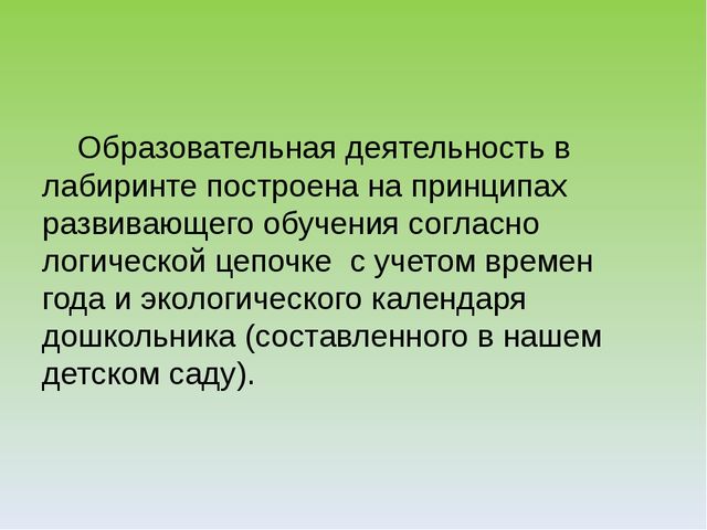 Презентация "Экологический лабиринт" из-за опыта работы