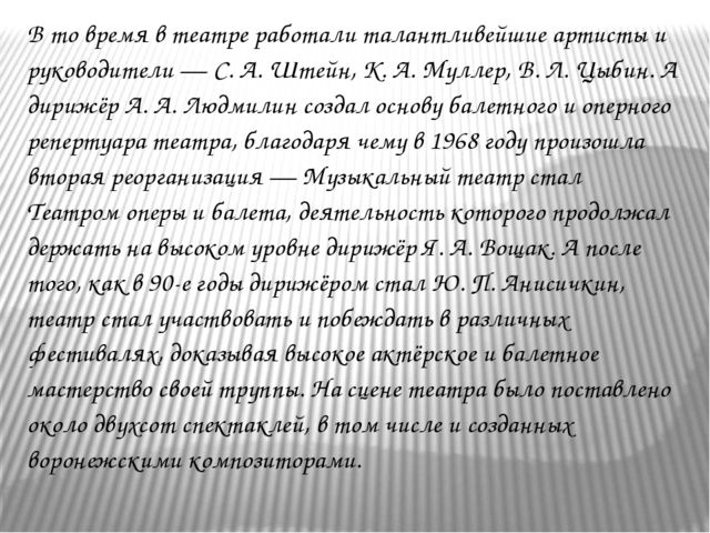 Презентация на тему "Путешествие по театрам города Воронежа"