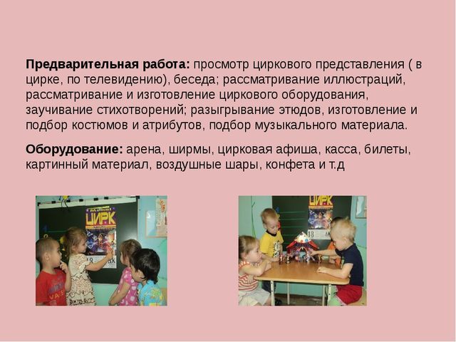 Конспект игры - занятия "Мы пришли в цирк"