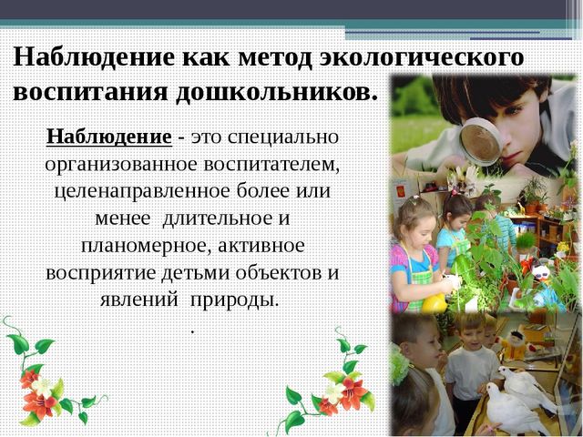 Методический совет на тему: "Влияние метода наблюдения на экологическое воспитание детей младшего дошкольного возраста