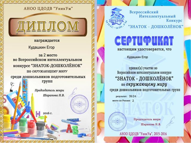 Портфолио воспитателя отделения дошкольного образования Лютовой Ю.А.