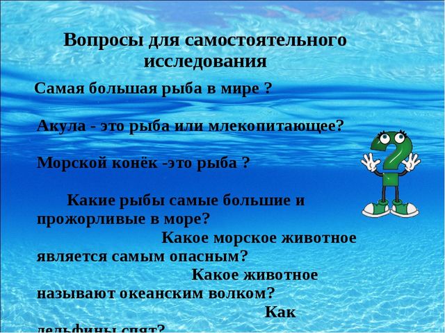 Презентация для дошкольников на тему "Морские обитатели"