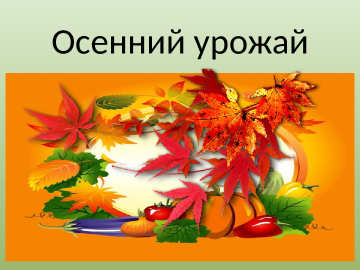Презентация "Осенний урожай" (прилагается к конспекту "Осенний урожай")