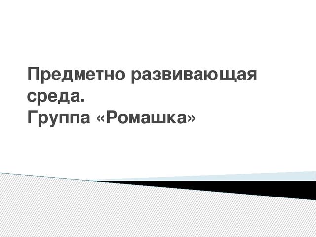 Презентация предметно развивающая среда