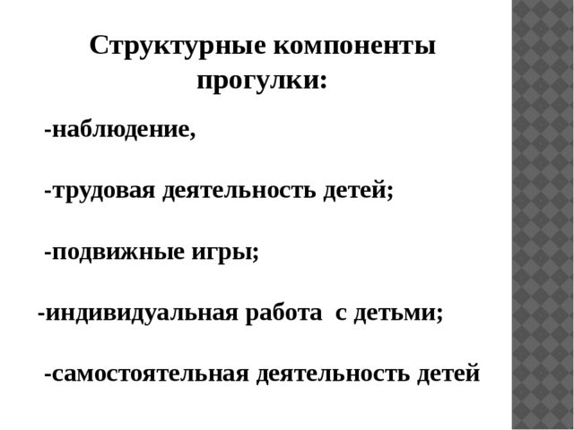 Презентация "Организация прогулки в детском саду".