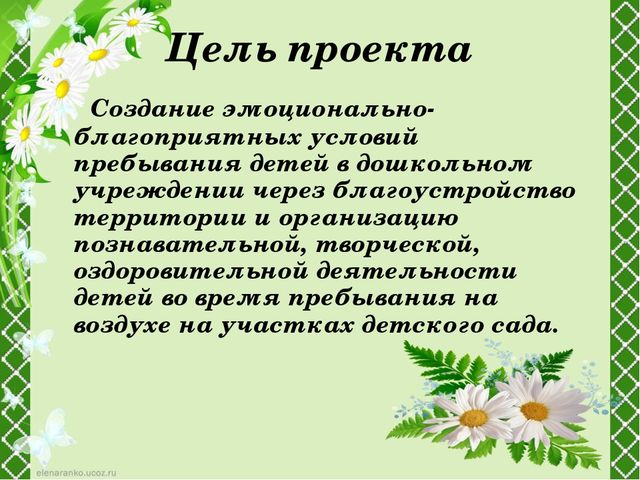 Проект по благоустройству участка детского сада
