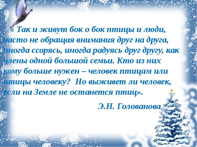 Презентация экологический проект "Зимующие птицы"