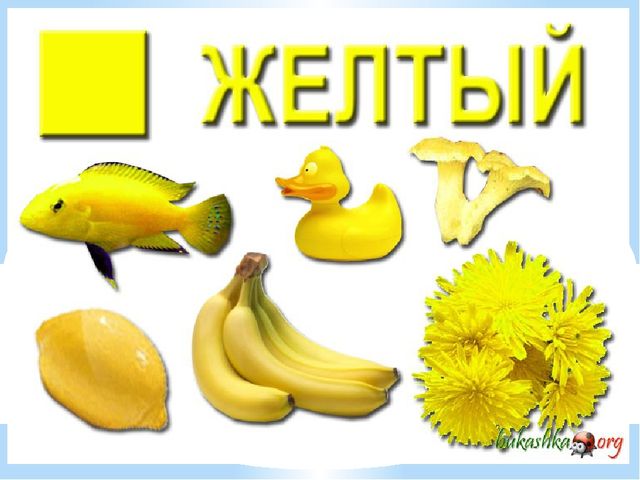 Презентация для детей младшего возраста "Знакомство с желтым цветом".