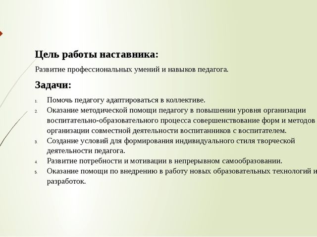 Отчет педагога-наставника о проделанной работе