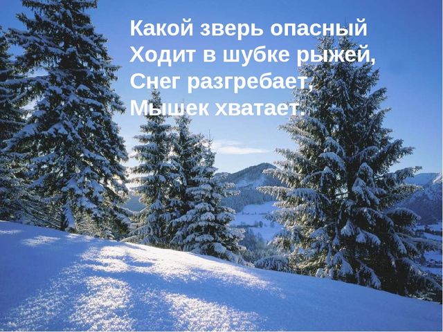 Презентация для детей подготовительной группы "Животные зимой"