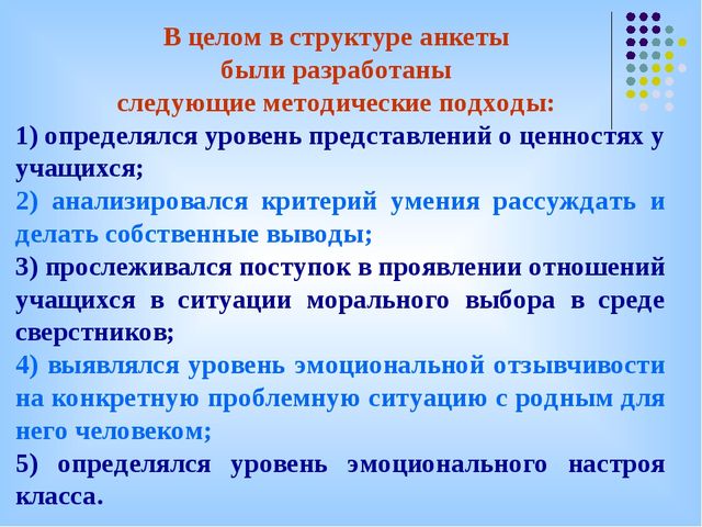 Анкетирование как способ диагностирования