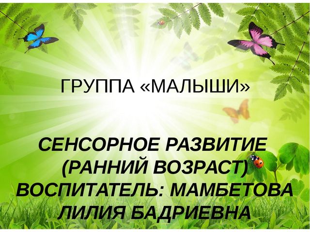 "Сенсорное воспитание" презентация для родителей