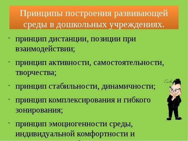 Принципы предметно развивающей среды