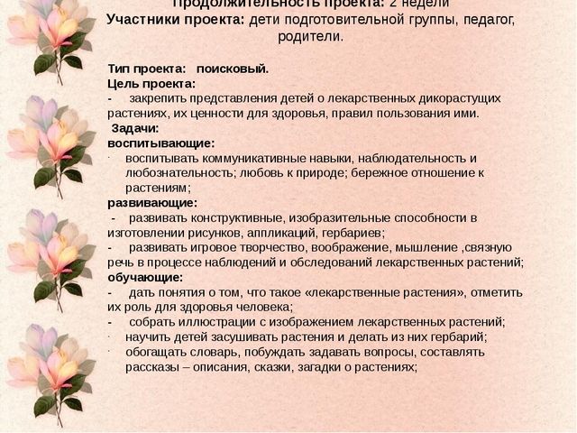 Проект на тему "Лекарственные растения"