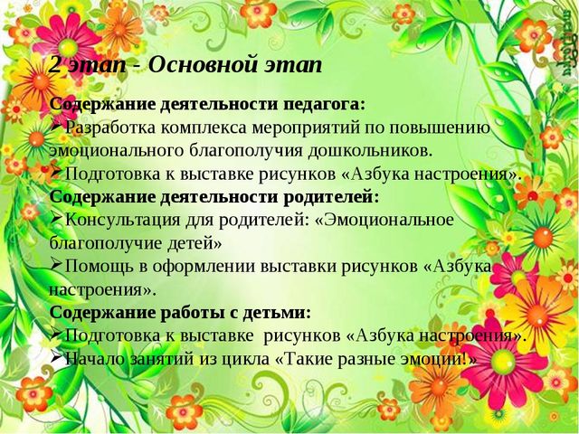 Педагогический проект:«Разработка комплекса занятий по повышению эмоционального благополучия дошкольников»