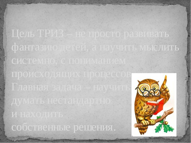 Опыт работы: "Использование приемов ТРИЗ технологии в работе с детьми дошкольного возраста"
