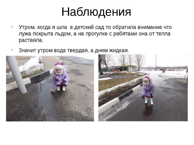 Презентация пректа "Выявление свойств воды" в старшей группе