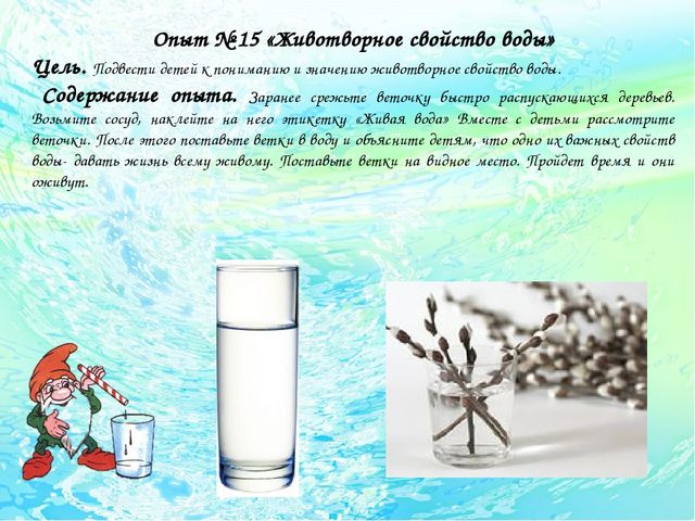 Картотека "Опыты с водой для дошкольников"